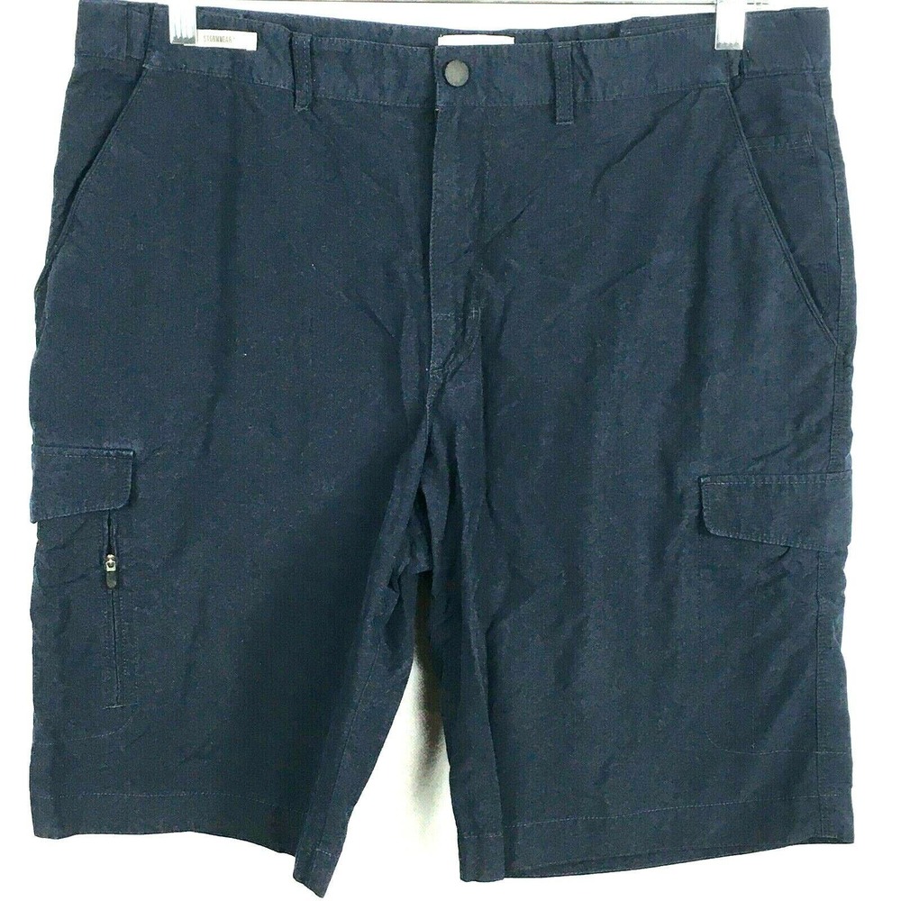 Marks & Spencer Shorts Mens Sz 38 Trek Cargo Storm‎ Wear Navy Blue Cotton